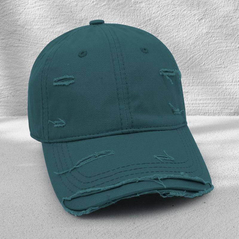 Casquettes de baseball personnalisées déchirées pour hommes et femmes, été tendance, polyvalentes, dessus souple, bord incurvé, chapeau de soleil, casquette à visière