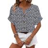 Women's Short Sleeve Pullover Top Floral Print Button Detail Casual Loose Fit Lightweight Blouse for Spring Summer Autumn