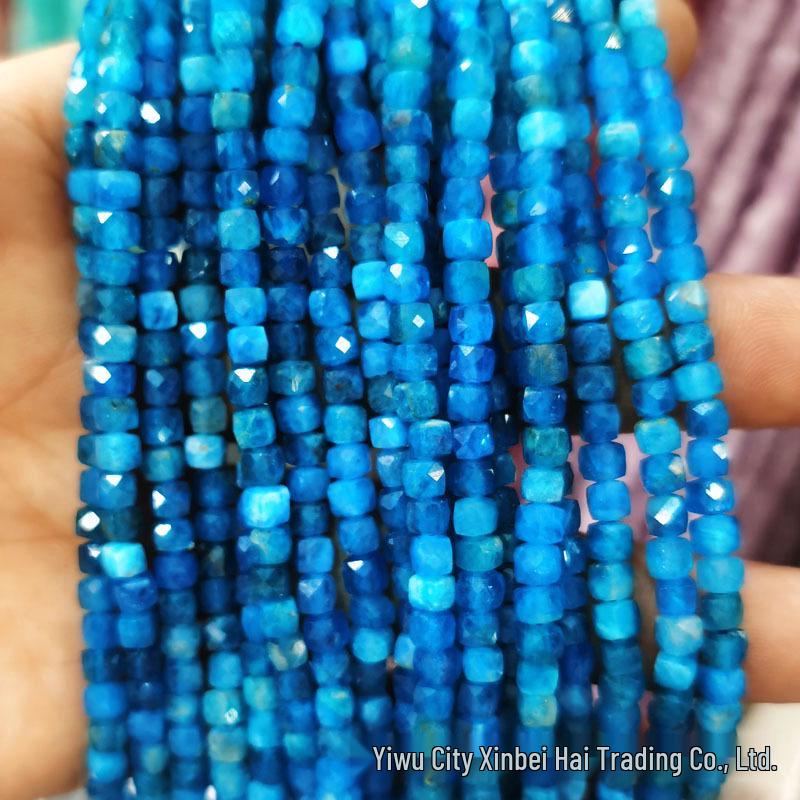 4x4mm Natural Stone Faceted Square Beads: Amethyst, Tourmaline, Garnet Jewelry Accessories