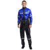 Men Stand Collar Long Sleeve Zipper Belted Jumpsuit Work Coveralls