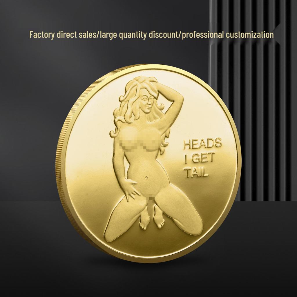 Gold-Plated Russian Sexy Girl Commemorative Coin - Silver-Plated Badge