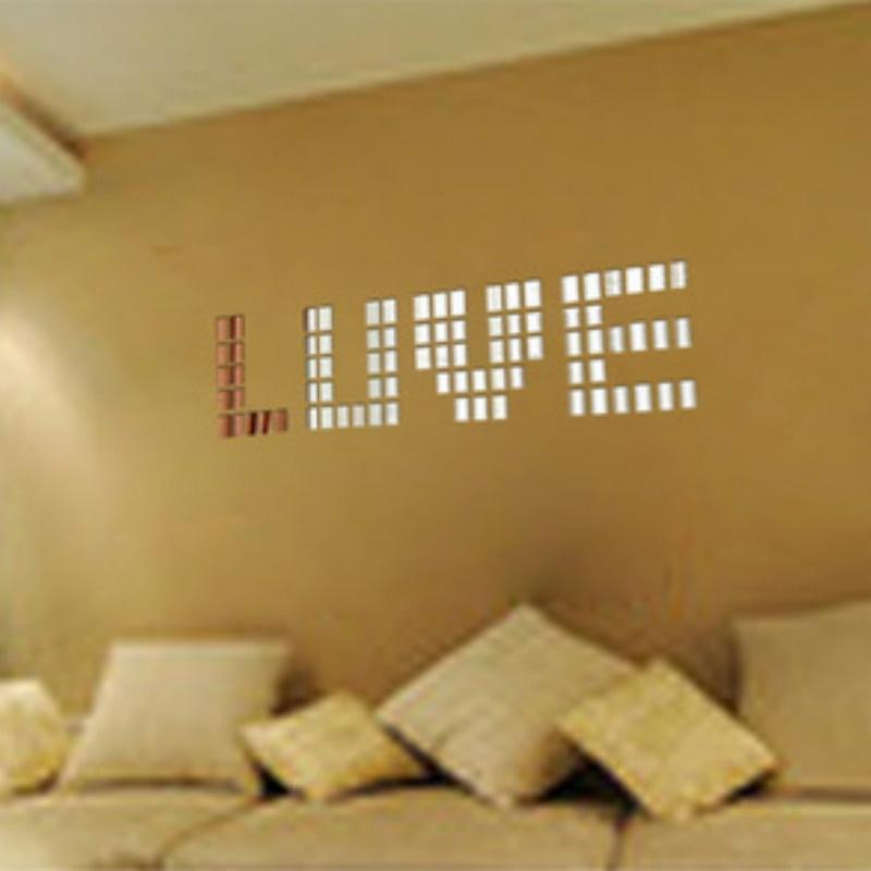 Adesivo de parede acrílico incrível 100pcs acrílico 3D mural adesivo de parede efeito espelho decoração de casa DIY