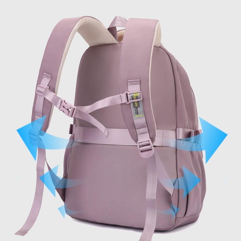 Schoolbag new solid color middle school student backpack in the season outing high value soft sister cute small fresh backpack