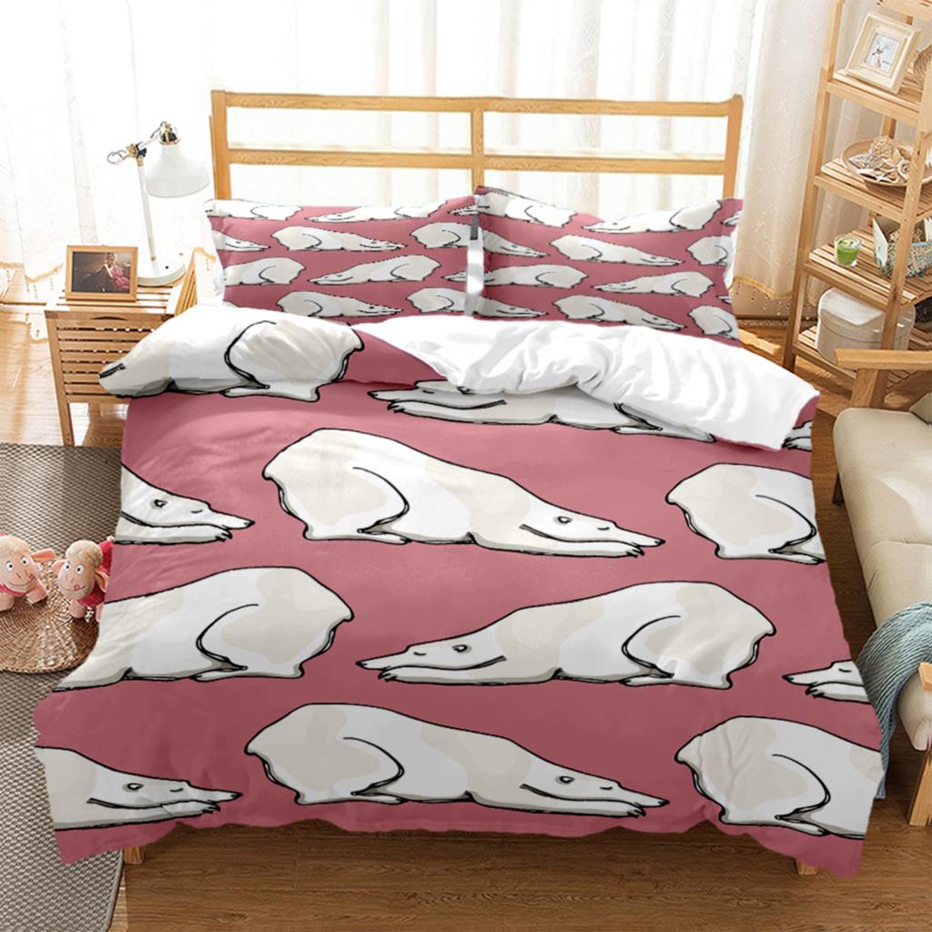 

Cartoon Bear HD Printed Bedding Kit King Size Bedding Kit Girls Bed Twin Duvet Pillow Case Bedding Kit EU single(135x200cm)