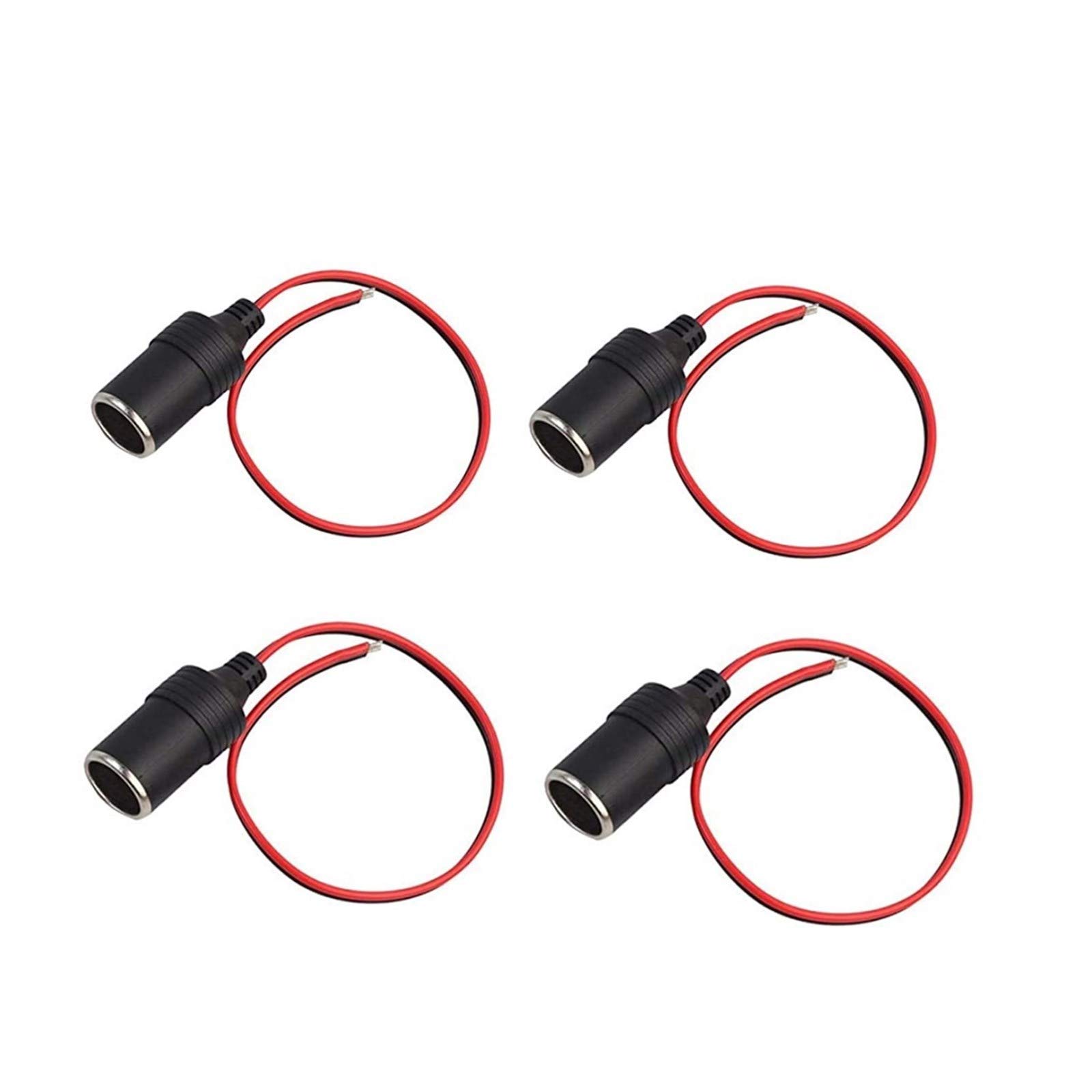 

YFFSFDC Car Charger Power Supply Cigarette Lighter Female Socket Set of Black Cable, 4,