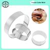 5pcs Stainless Steel Round Cookie Mold DIY Biscuit Cutter Dumpling Skin Cutting Mould Pastry Cake Baking Tool Kitchen Gadget