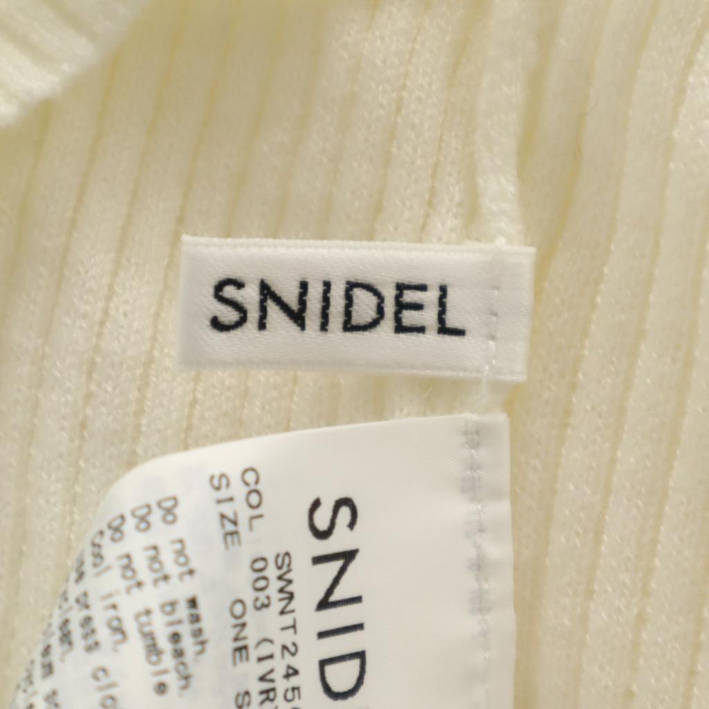 SNIDEL Long sleeve Tulle off-shoulder docking sweater F white knit Women Used