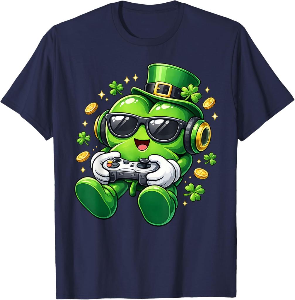 Video Game Shamrock St Patricks Day Gamer Gaming Unisex T-Shirt