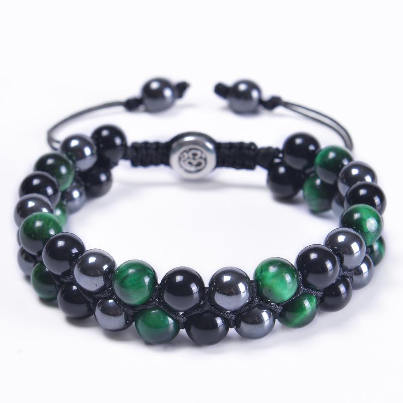 JYL TS Bracelet Couple s  3-Piece Set Eye Beaded Enhances Love & Luck Green tiger eye металлик водорослей