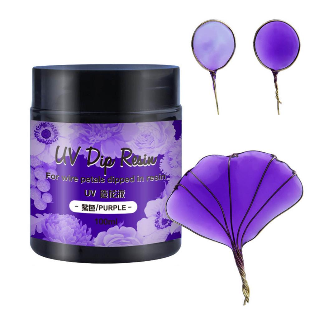 UV DIP Resin Glue for Wire Flower Petals Transparent Liquid Ultraviolets Curing Crystal Glue Jewelry Making for Beginner