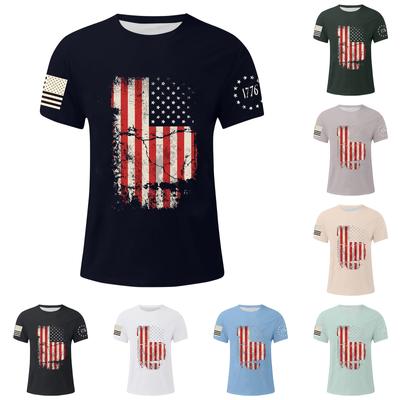 Men's Independence Day Printed T-Shirt Men's Loose Casual Short Sleeve Top
