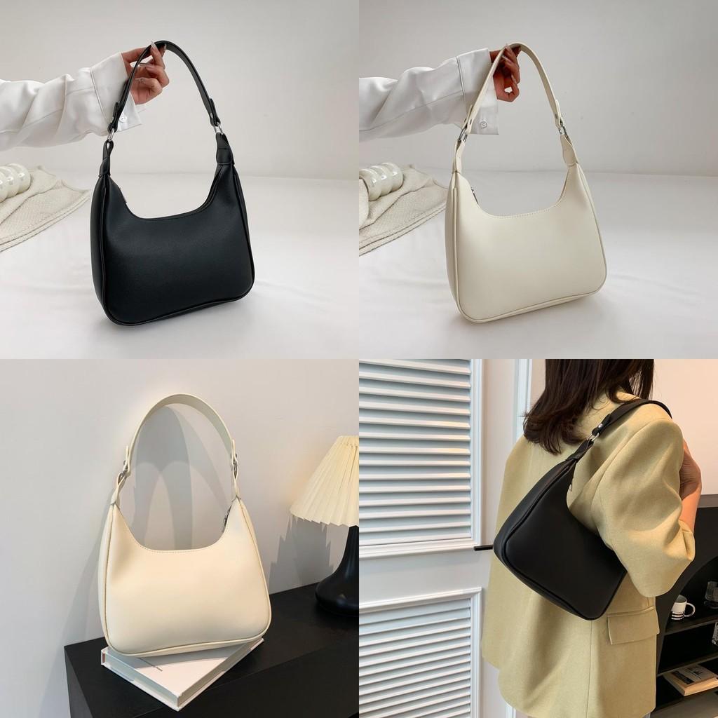 Trendy Casual Black And White Women's Handheld Bag Vintage Chic Shoulder Pouch For Fall