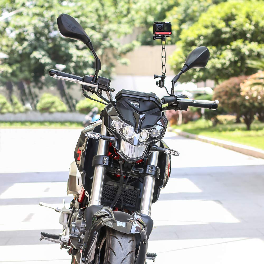 Support de fixation de rétroviseur arrière de moto en aluminium Support pour caméra de sport de moto