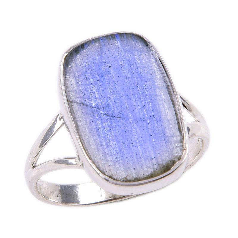 Natural Labradorite Gemstone 925 Solid Sterling Silver Jewelry Ring Size 7 b5j19