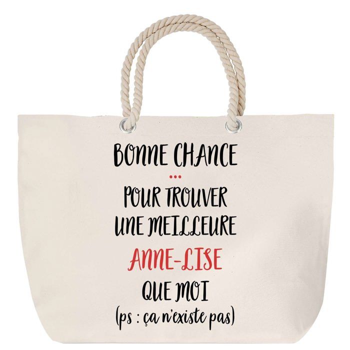 Sac de plage - PLANETEE - Anne-Lise ça n'existe pas - Anse corde - Grand format - Coton