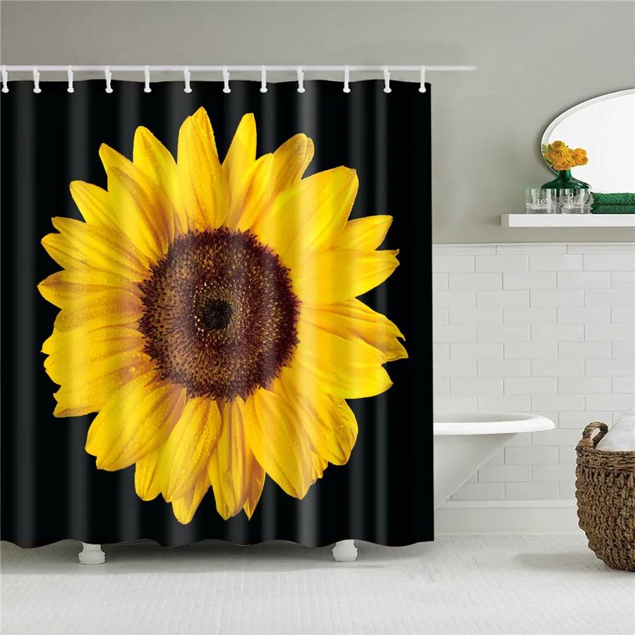 3D Flower Plum Blossom Lotus Lavender Rose Shower Curtains Bathroom Curtain Frabic Waterproof Polyester Bath Curtain with Hooks
