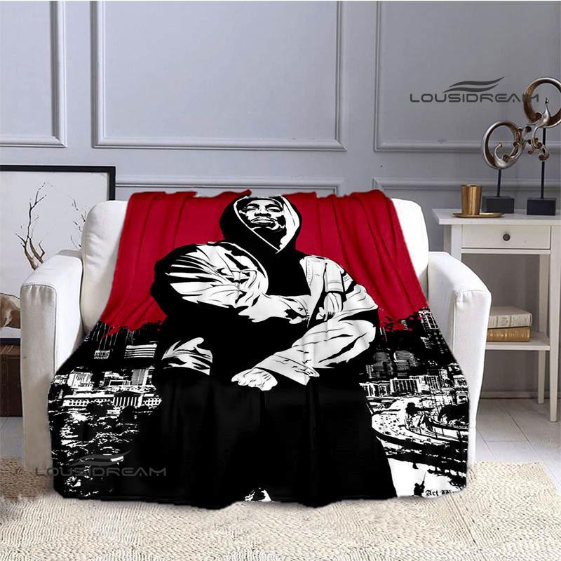 Hip-hop 2PAC Printed Blanket Picnic Blanket Warm Blankets Outdoor Blanket Home Bed Linings Blankets for Beds Birthday Gift