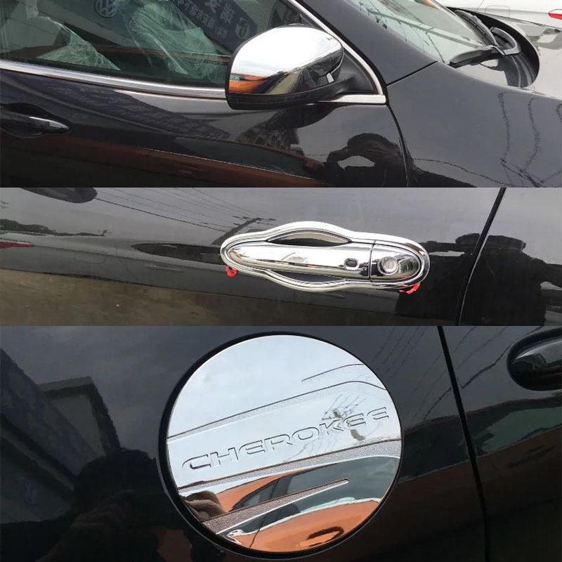 Fits Jeep Cherokee: Rearview Mirror, Door Bowl, Handle Lampshade, Rear Guard Plate, Fuel Tank Cap, Center Pillar, & More Exterior Accessories
