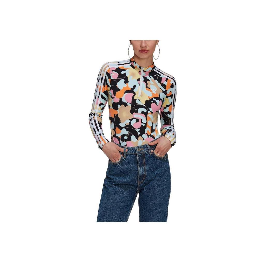 adidas Originals Allover Print Long Sleeve Bodysuit Multicolor Women HT3774
