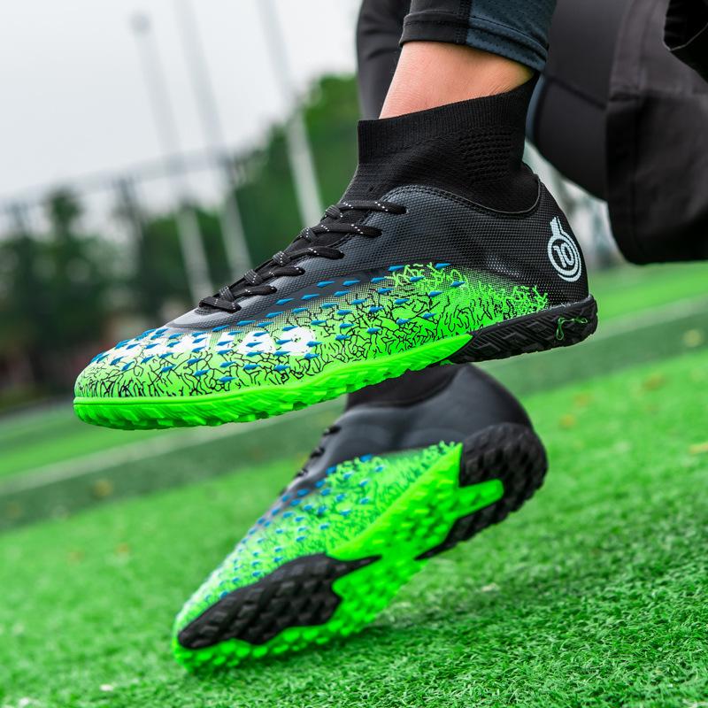 High Top Football Shoes Primary School Students TF Broken Nails Youth AG Long Nails Adult Lawn Game Training Shoes Men's and Women's Sports