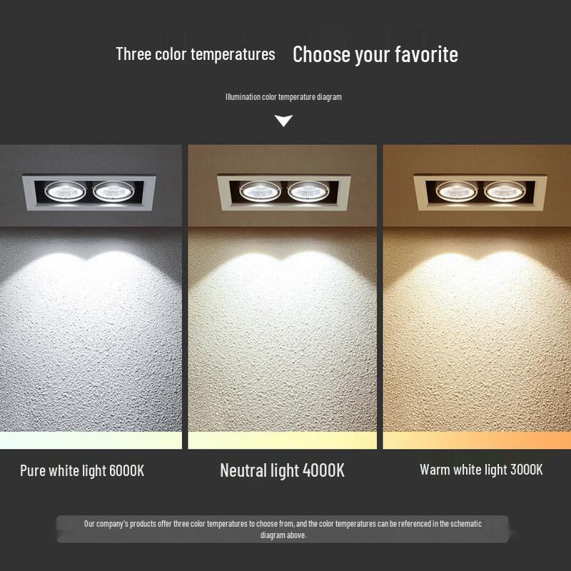 Oeny 75W Triple Head LED Recessed Spotlight, 6000K
