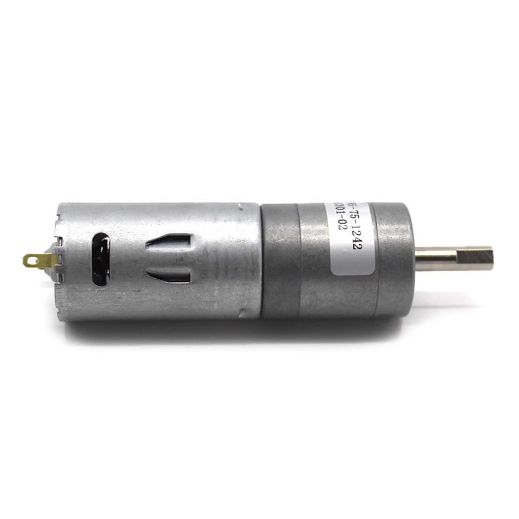 395 Gear Motor 12V 43RPM - M3 Threaded Shaft Robot Motor for DIY/RC/STEM - 6mm Dual Flat Shaft with 19mm Mounting Holes