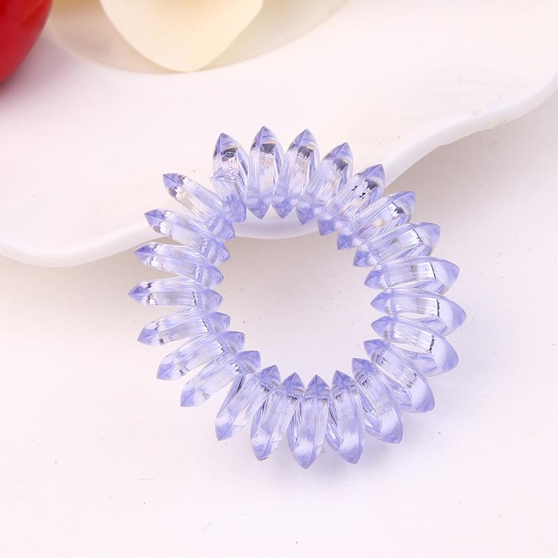 Clear Triangle Hair Tie Rubber Band with Telephone Cord Design - Hair Accessories