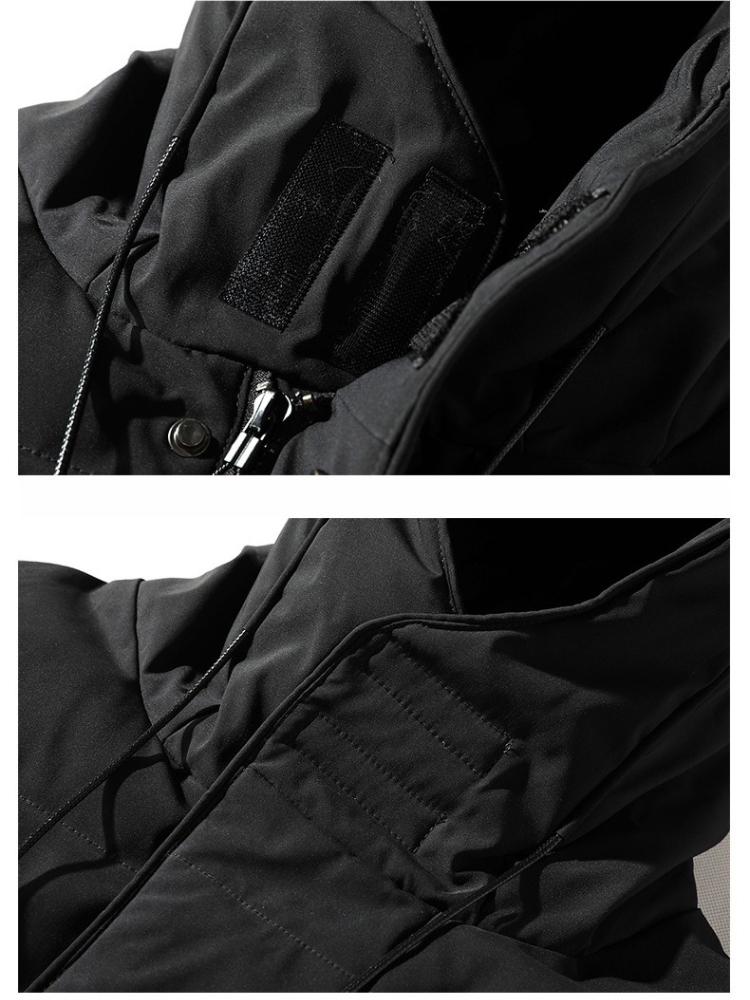 M-8XL Large Size Medium-length Cotton Clothing Men's Winter Loose Hooded Cotton Jacket Warm Coat Solid Color Thickened Cotton Coat