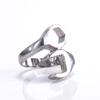 Personalized titanium steel  wrench rin open ring punk ring