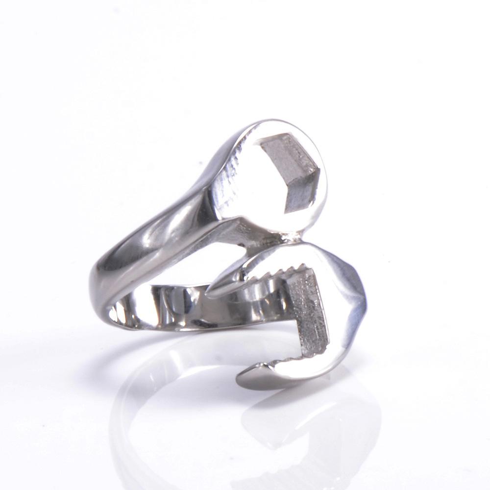 Personalized titanium steel  wrench rin open ring punk ring