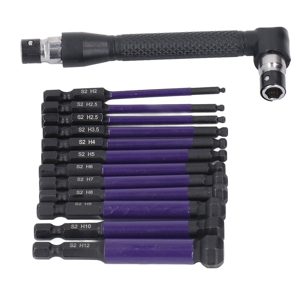 13PCS Set Hex Ball Bit Set 1/4  Alloy Steel Ball End Hex  Screwdriver Drill Bit