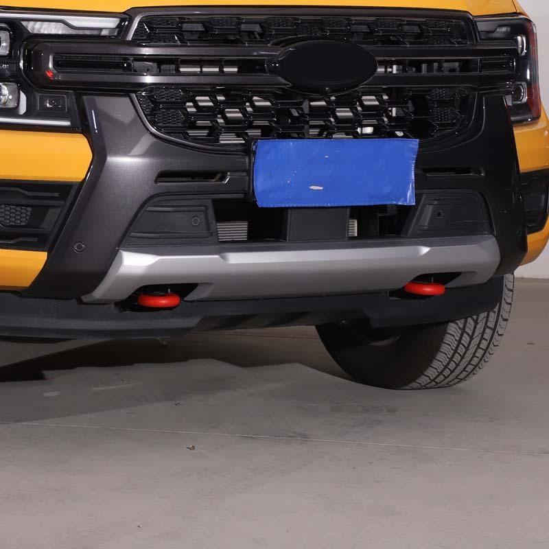 For Ford Ranger Ranger T9 2023-2026 TPE Black Car Front Tow Hitch Protective Cover Tow Hitch Trim Car Accessories