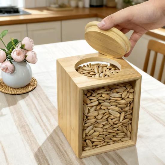 Large Capacity Storage Jar with Dustproof Lid Clear Multifunctional Fruit Dry Goods Nuts Grain Cereal Seasoning Tea Leaf Container Storage Box