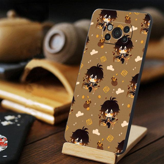 For Xiaomi Poco X4 F4 Gt M4 Pro 5g M3 9t 11t Mi 11 Lite 10t X3 Nfc F3 Note 10 Phone Case Anime Genshin Impact Capa Black
