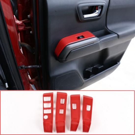 Multicolor ABS Door Window Lift Switch Button Trim For Toyota Tacoma 2016-