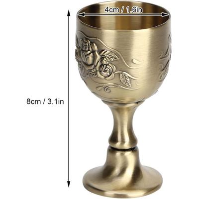 Wine Goblet Glasses Chalice European Goblet Vintage Metal Embossed Wine Cup Art Craft Decoration Home Ornaments