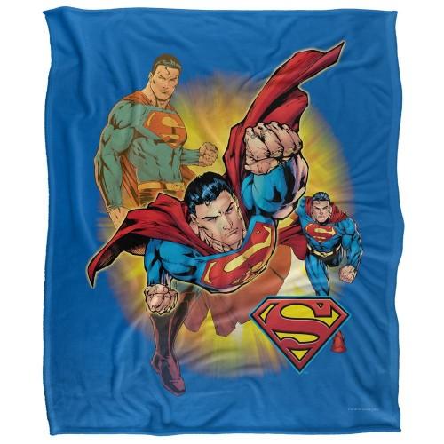 SUPERMAN Silky Collage Supersoft Blanket