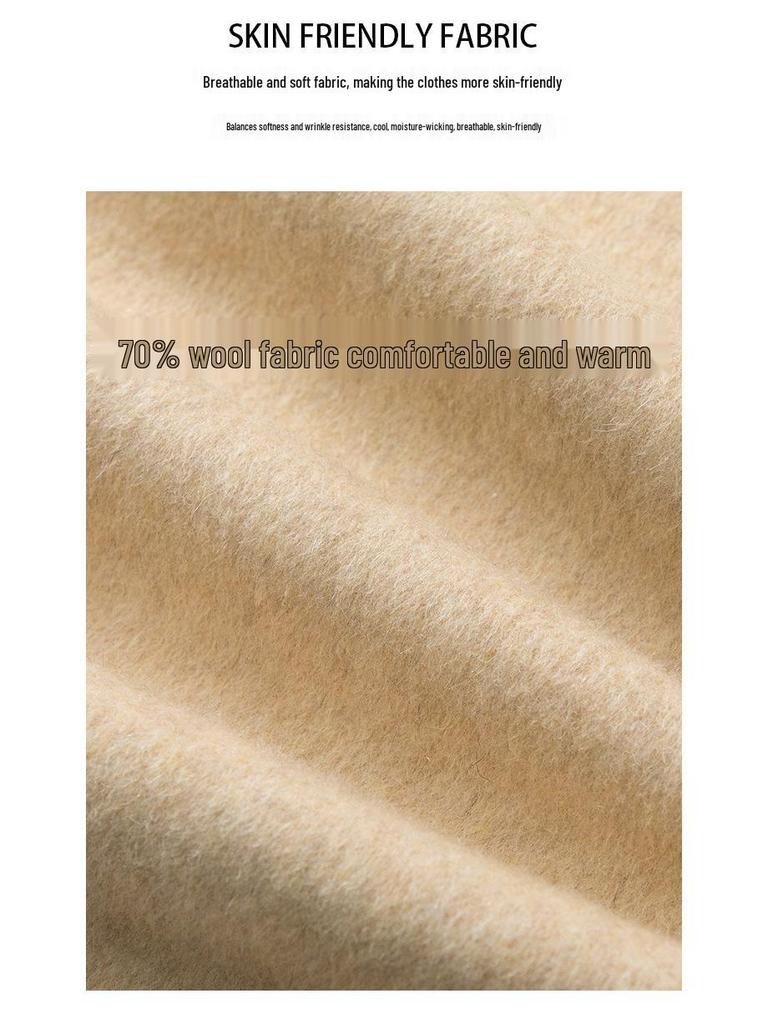 Women's Luxury Alpaca Wool Coat: 2025 Autumn/Winter Collection, Loose Fit with Knit Sleeve Details.