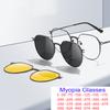 Classic Round Myopia Sunglasses Men Anti Blue Light Polarized Magnetic Clip Glasses Anti-glare Driving Shades UV400 Oculos De
