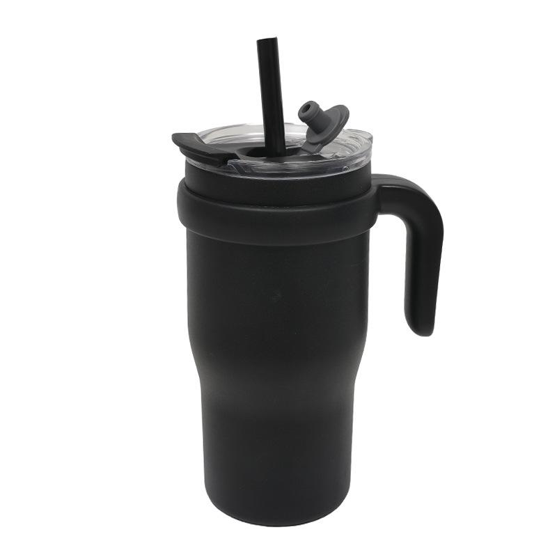 Vacuum 50Oz Big Mac Car Cup Men'S New Thermos Cup Double Layer With Straw With Handle Bingba Cup