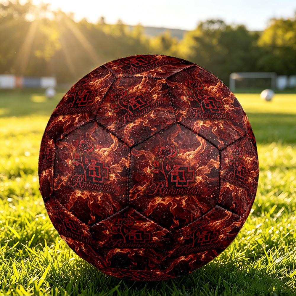Rammstein Print Standard Size 5 Soccer Ball Durable Shock?Absorbing Ball For Training Match Outdoor Play