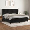 Vidaxl Letto Continentale Con Materasso, Nero, Velluto 200X200 Cm