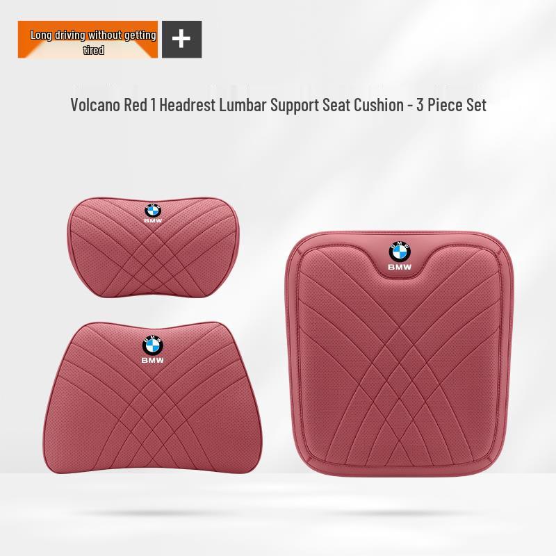 BMW Neck & Lumbar Support Pillow - Fits 1, 3, 5, 7 Series, X1, X3, X5, X6 - Car Interior Accessory