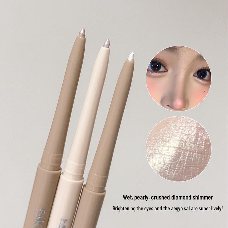 FAICCIA Pearlescent Aegyo Sal Pencil: Glittery Pink Eyeliner Gel for Women, Highlights with Natural Matte and Fine Shimmer.