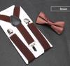 Kids Suspenders Bow Tie Set Boy Girl Retro Adjustable Suspenders Children Baby Braces Clip-on Trousers Wedding Ties Accessories