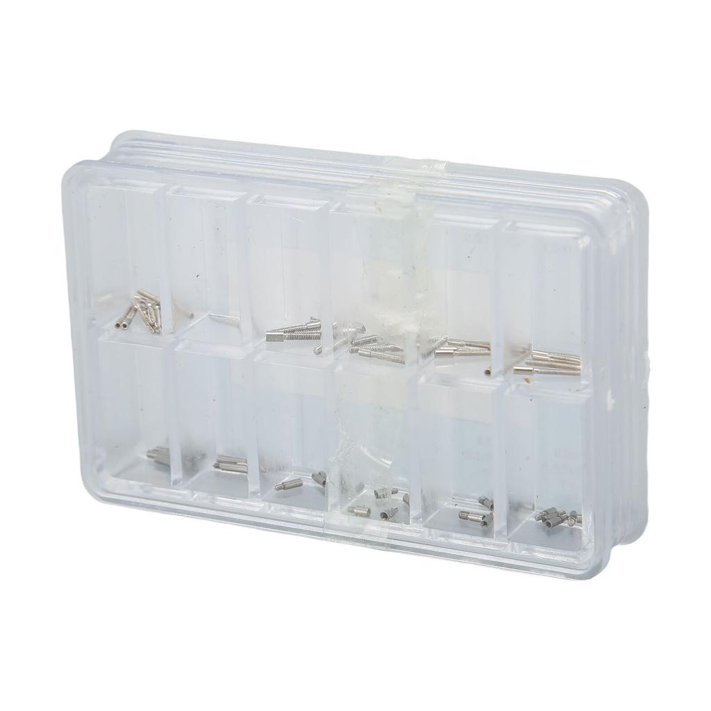 60Pcs 12 Sizes Stainless Steel Watch Stem Extender Watch Winding Stem Crown Connector Adapter Changer For Watchmaker Tools Parts