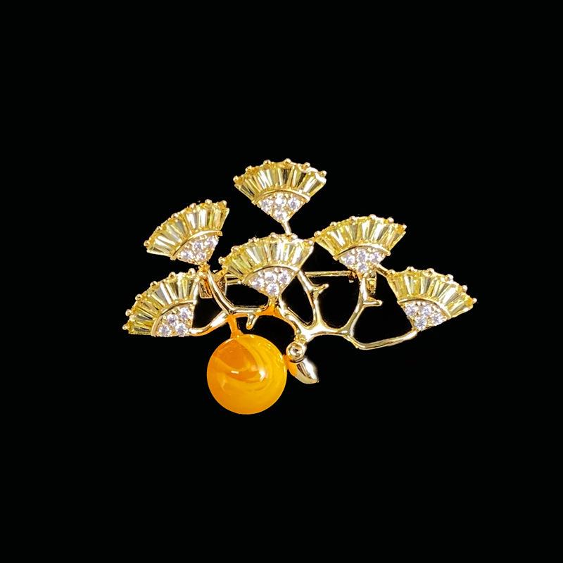 Bo Xin Yun Elegant Freshwater Pearl Pine Tree  Bird Brooch - Exquisite Suits Lapel Pin