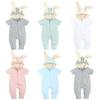 Korean Style Sleeveless Bamboo Infant Romper - Solid Color Summer Baby Onesie