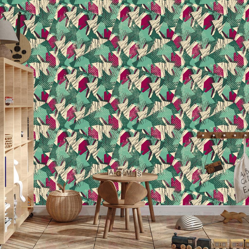 Green Graffiti Wallpaper for Living Room and Bedroom 50x1000