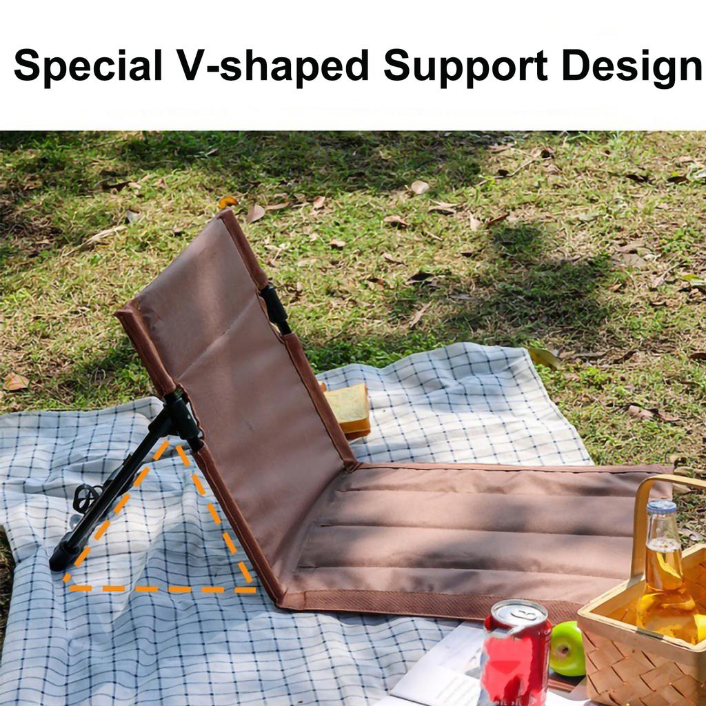 Składany fotel plażowy ogrodowy z funkcją rozkładania przenośny składany fotel mata podłogowa krzesło ogrodowe kemping aluminiowa rama fotel zewnętrzny poduszka na plecy